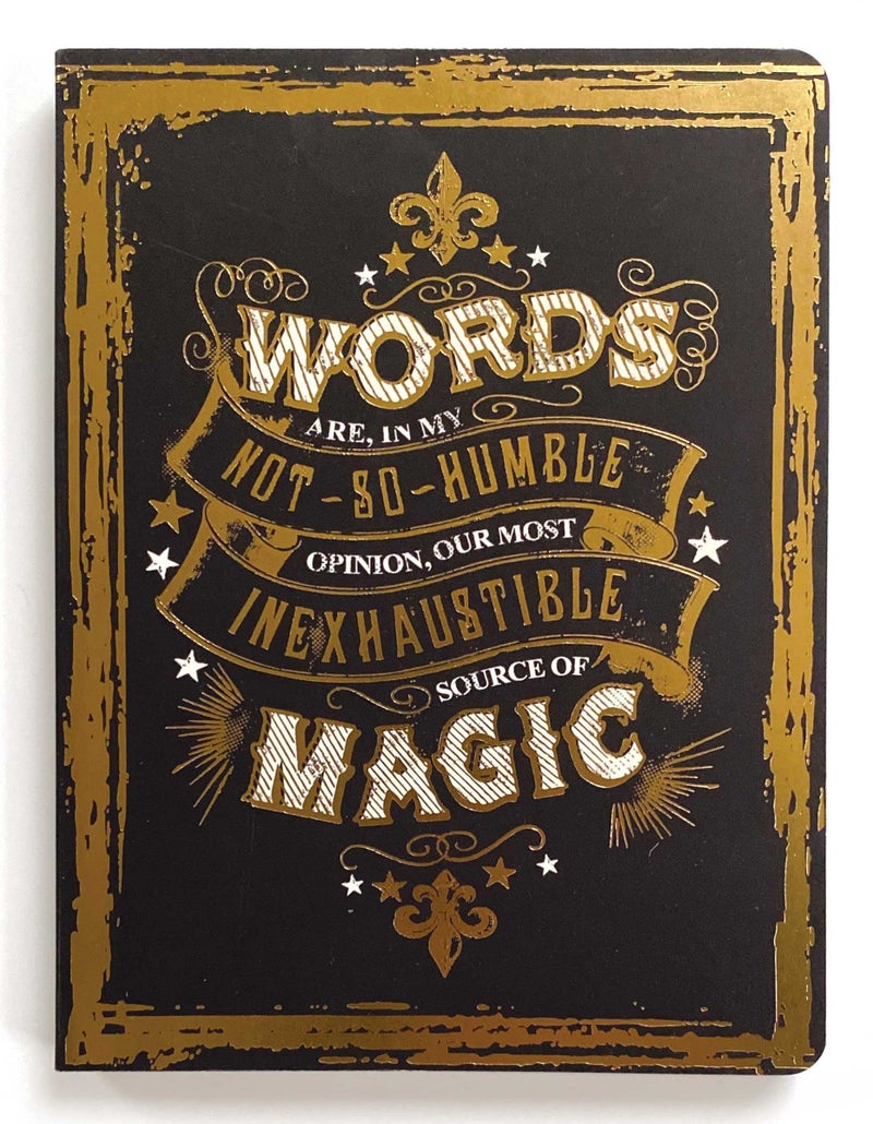 Paper House Productions Harry Potter 8" Foil Accent Soft Cover Journal with Satin Ribbon Page Marker - Words... Magic - Image 1